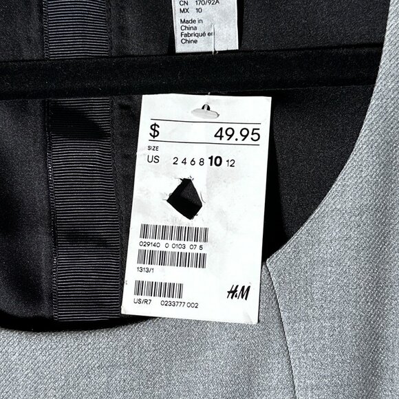NWT H &‎ M Gray Pinafore Jumper Dress Size 10 - Picture 10 of 16
